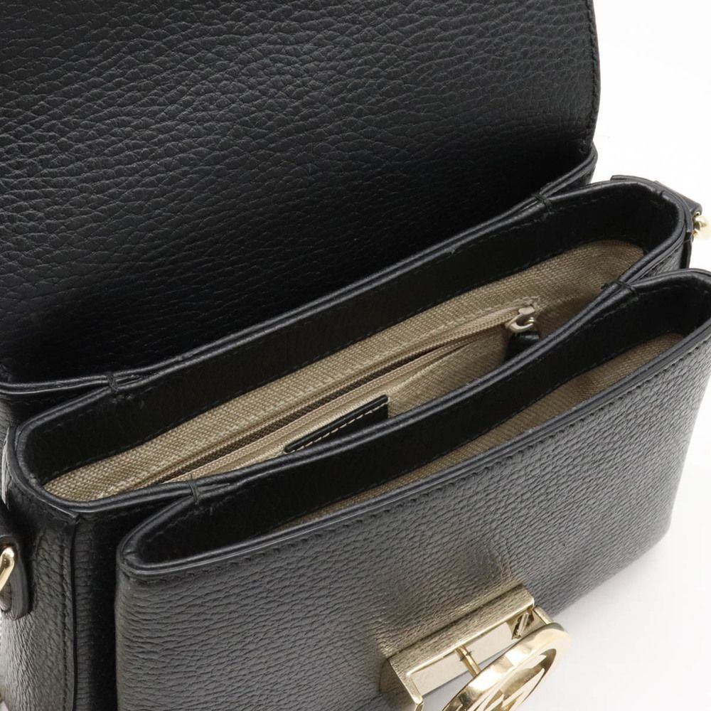 Gucci G Chain Shoulder Shoulder Bag Crossbody Black Outlet Product Gold Hardware View 5